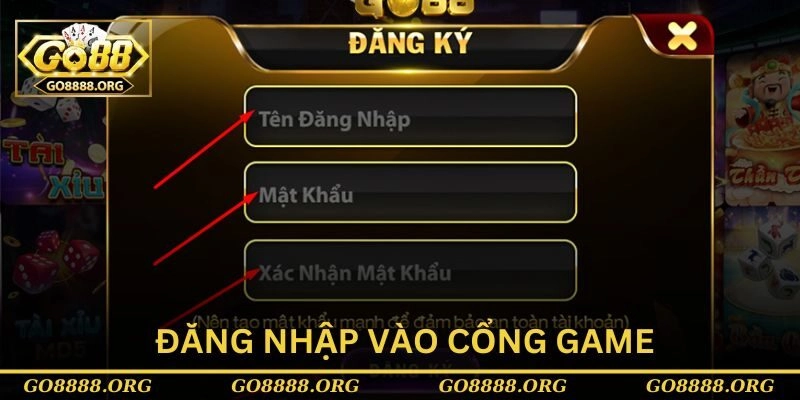 Đăng nhập vào cổng game